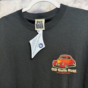 Vintage Old Guys Rule T Shirt Mens Large 21x29 Black New With Tags